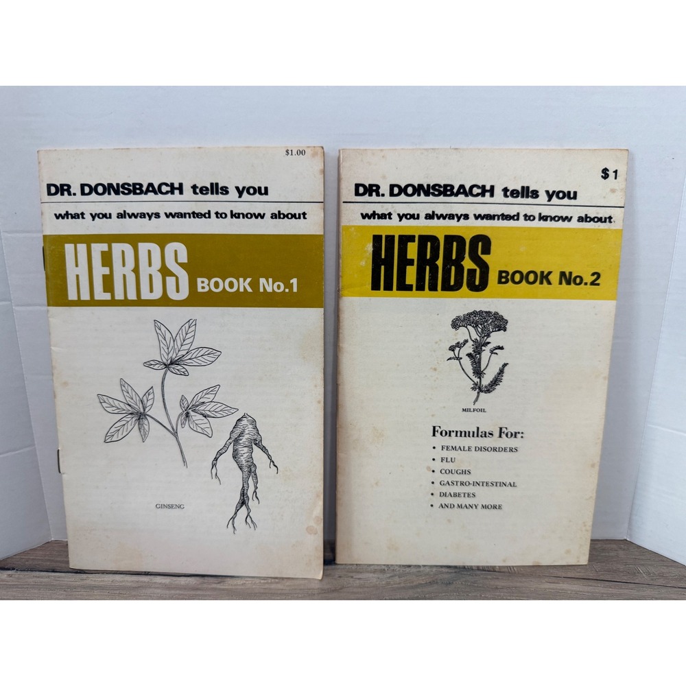 Dr Donsbach What You Always Wanted to Know About Herbs Book 1 & 2 Vintage 1970s